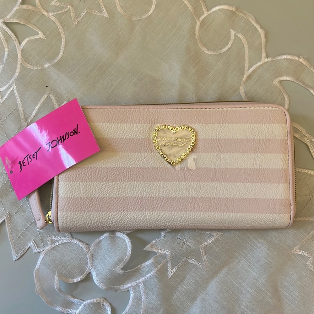 New Pink and White Betsey Johnson Wallet